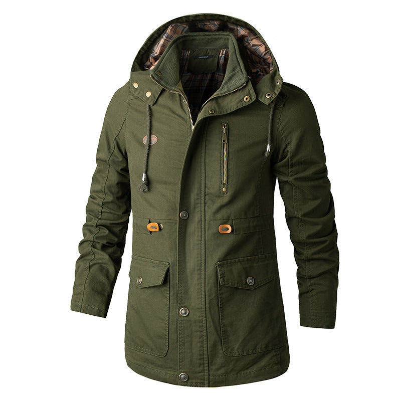 European And American Men's Plus Size Jacket Hooded Windbreaker