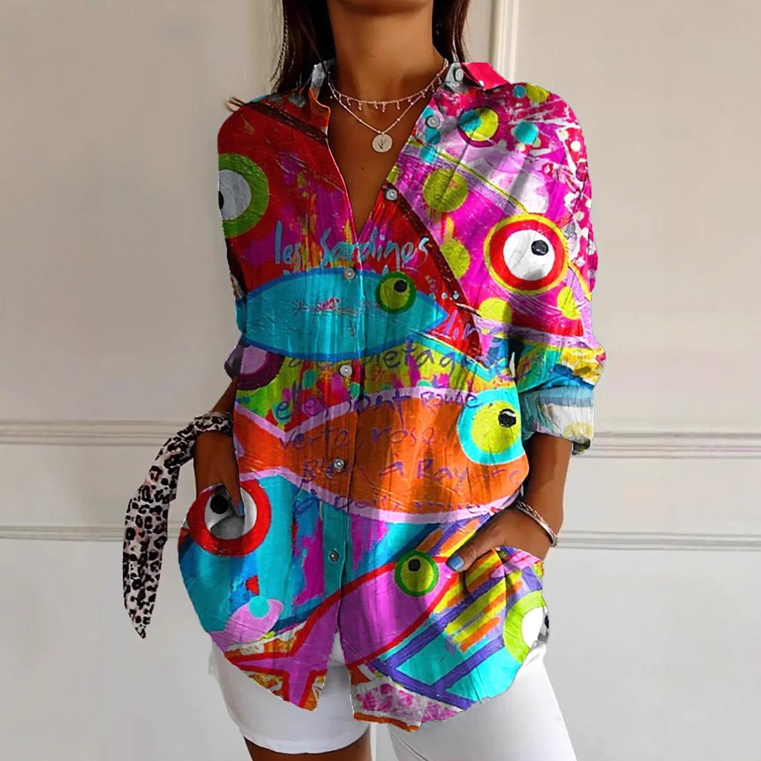 Digital Printing Long Sleeve Shirt Top 3D