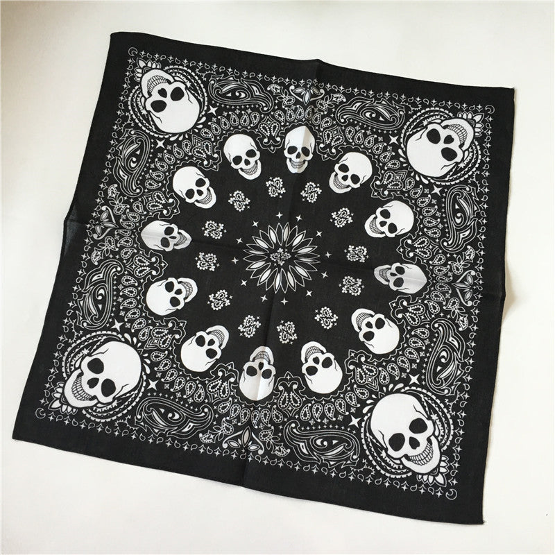 cotton  Kerchief Skull Print Scarf