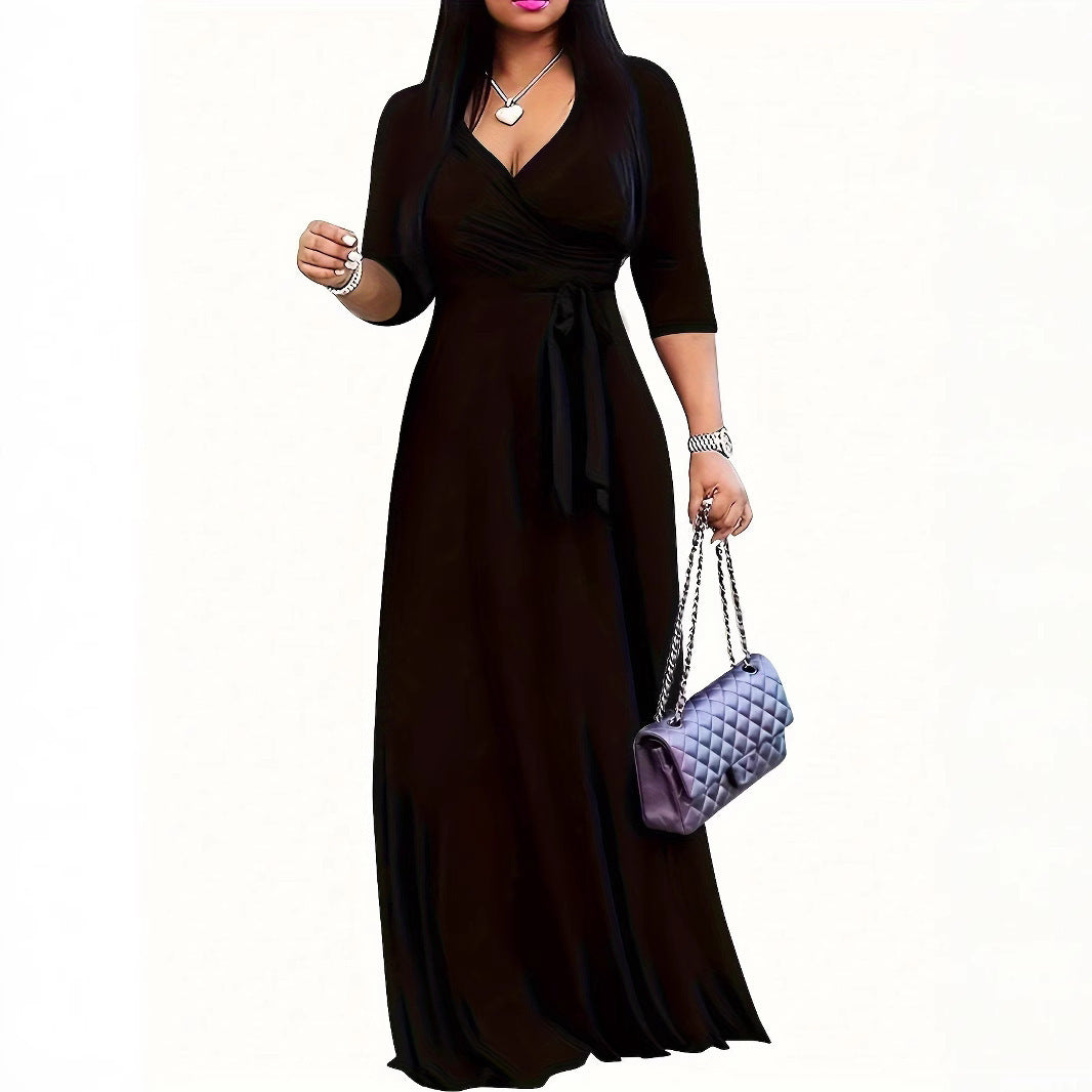 Stylish And Minimalist Lace Up Dress For Women