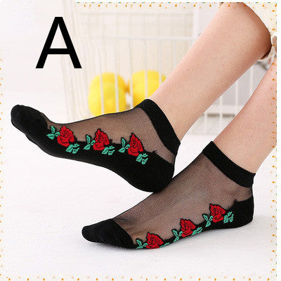 Short Transparent Non-slip Wear-resistant Invisible Cotton Bottom Crystal Boat Socks