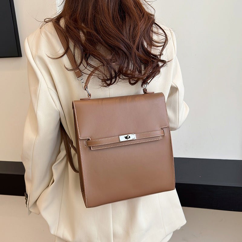 Vintage Buckle Backpack Multifunctional Women's Shoulder Bag