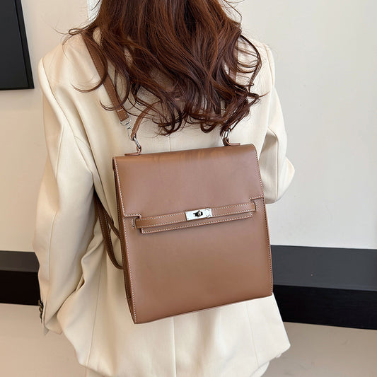 Vintage Buckle Backpack Multifunctional Women's Shoulder Bag