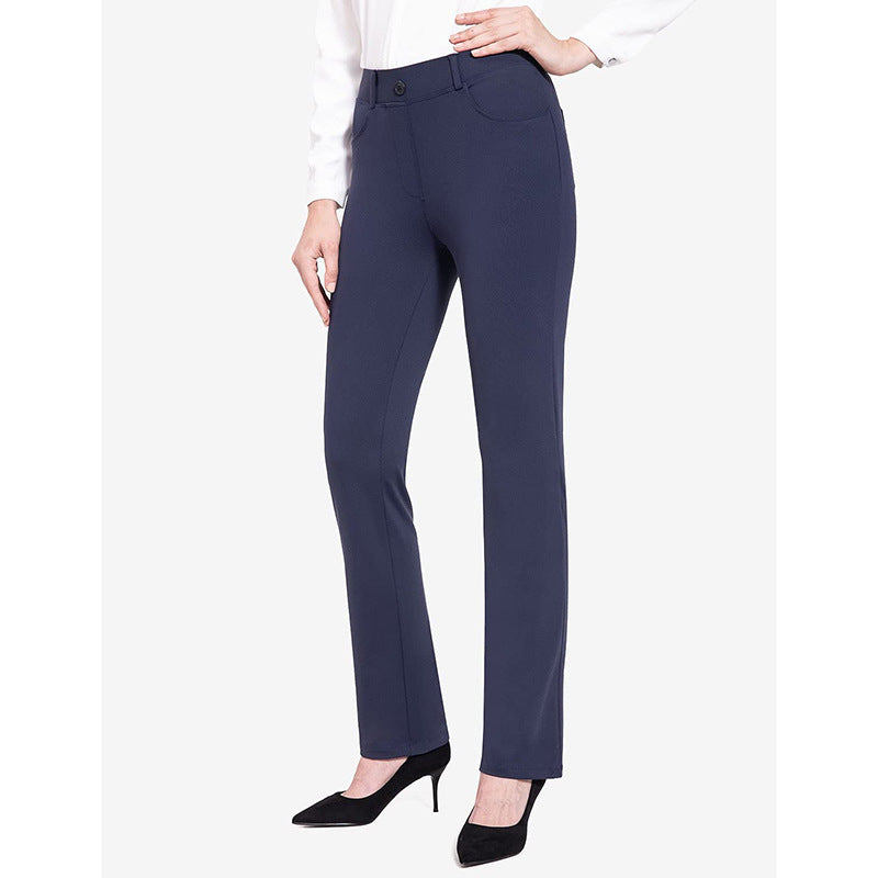 Solid-color Stretch High-waist Slim-fit Yoga Pants