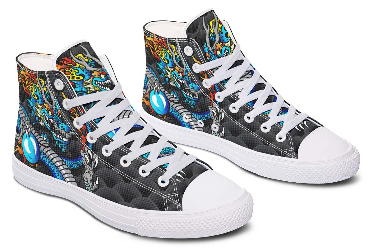 Men's And Women's Fashion Color Printing High-top Canvas Shoes