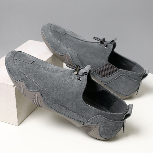 Herresko i læder, afslappede, åndbare, slip-on