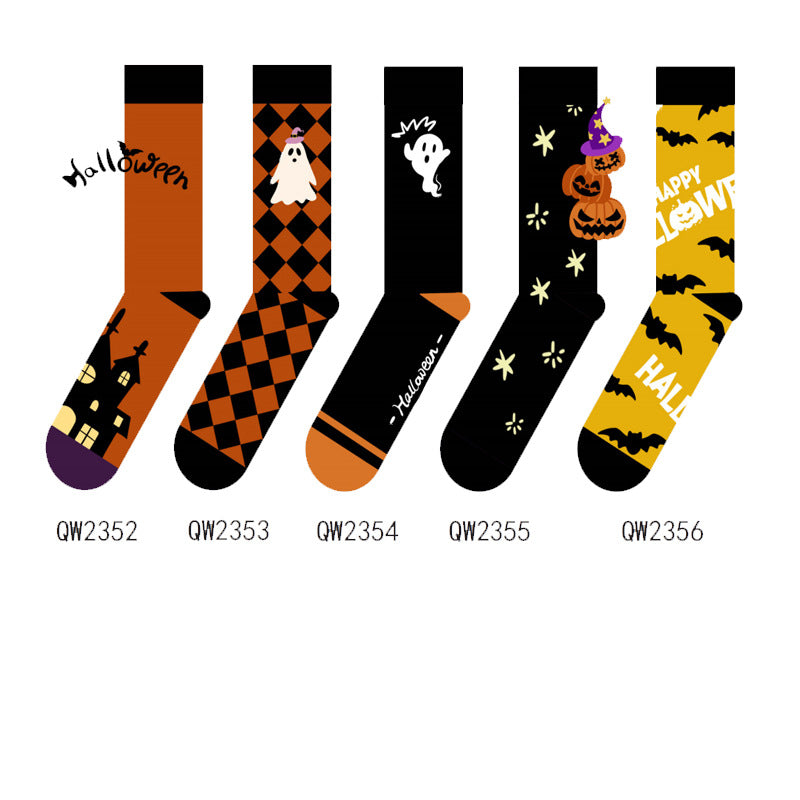 Halloween Cartoon Four Seasons Men's And Women's Mid-calf Socks