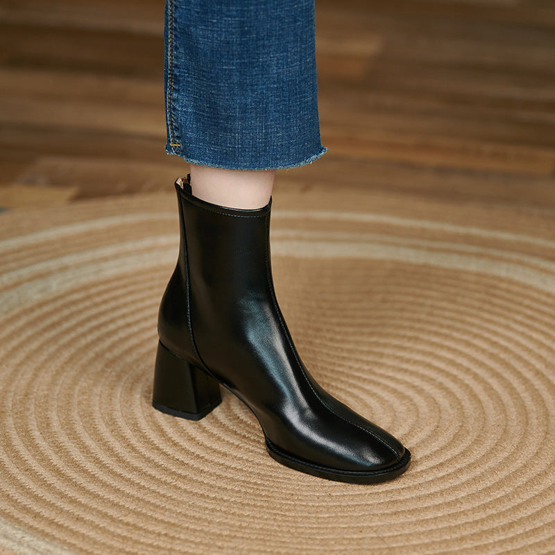 Fashion Women's Back Zipper High Heel Ankle Boots