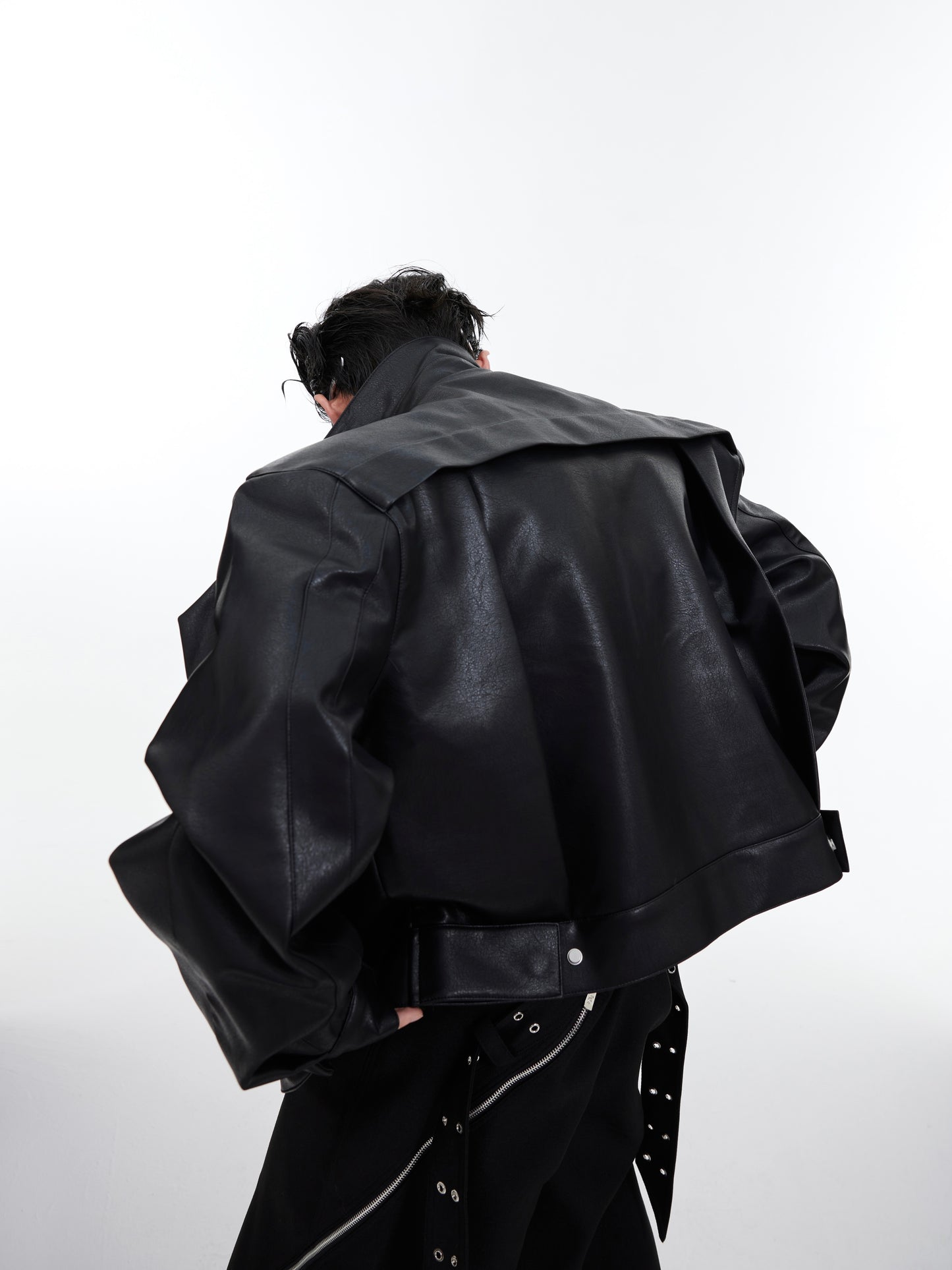 New Three-dimensional Deconstruction Padded Shoulder Jacket Coat