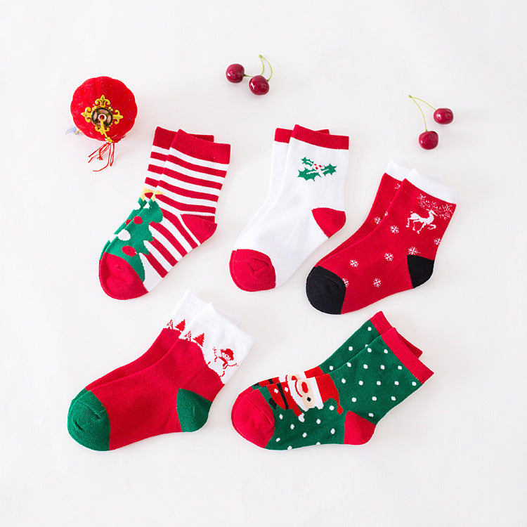 All-Match Mid-Calf Christmas Socks For Kids
