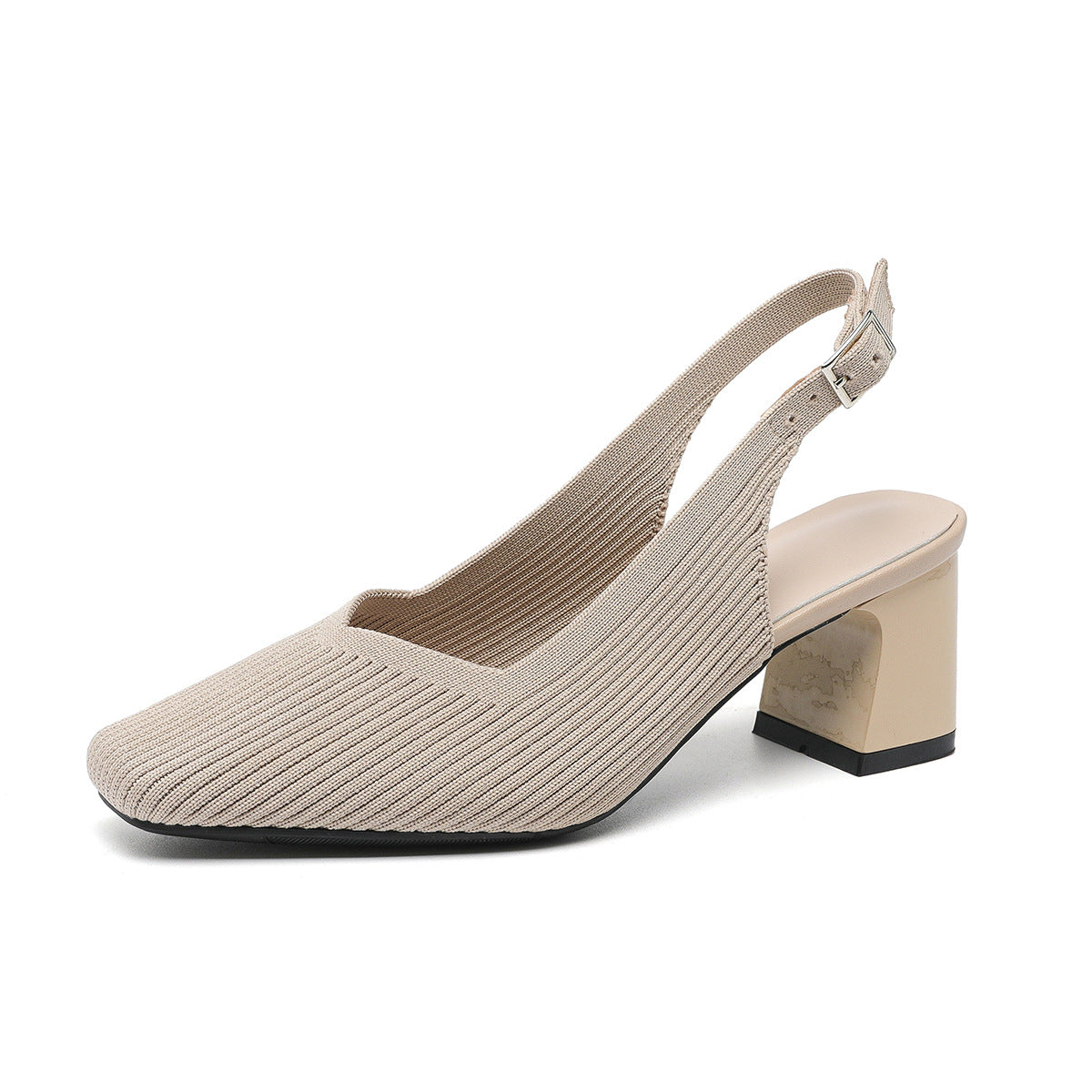 Square Toe Cap High Heel Sandals
