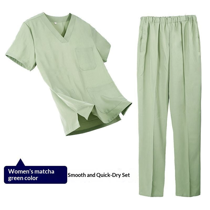 Womens Elastic Short Sleeve Surgical Gown For The Operating Room
