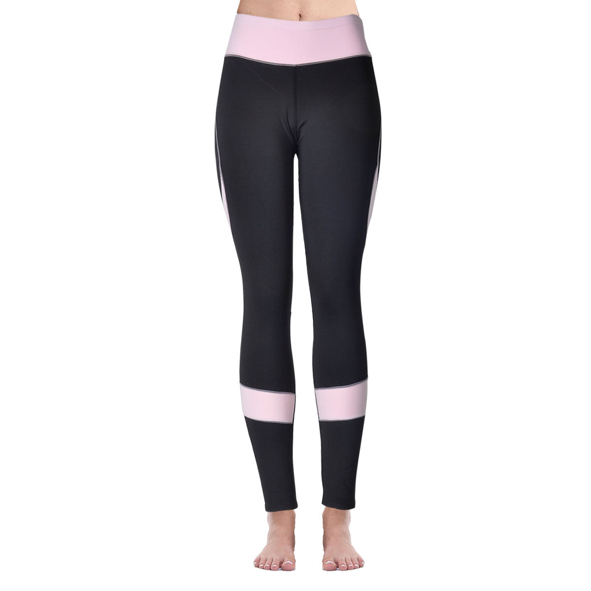 Pink-grey Stitching Slim Fit And Hip-lifting Yoga Sweatpants