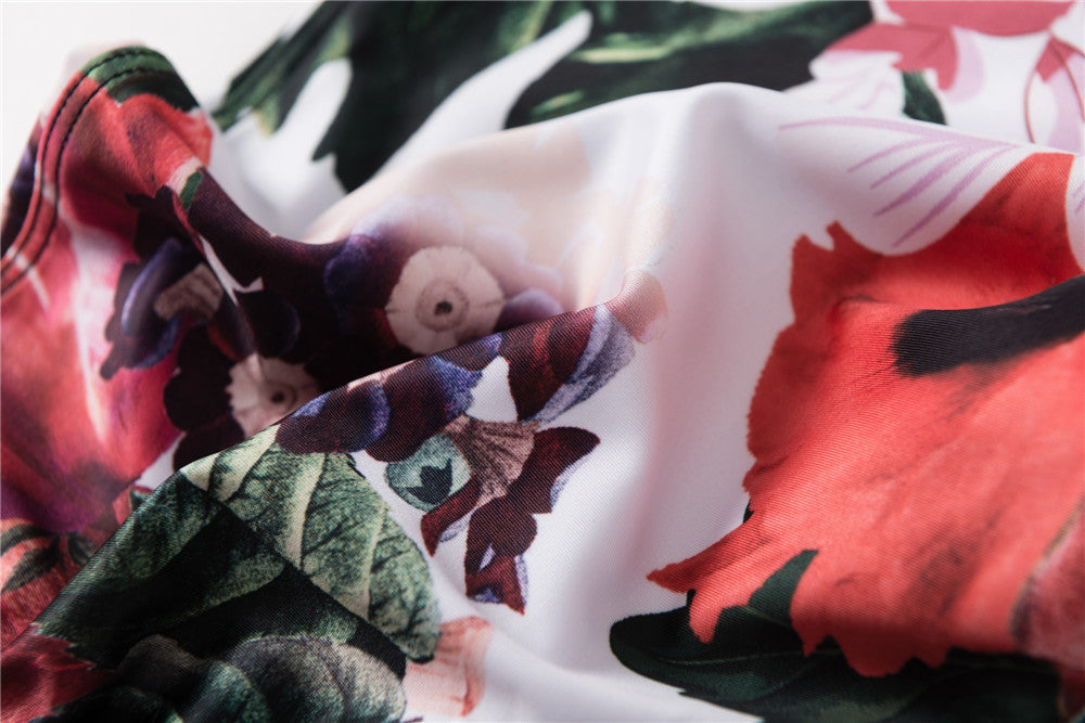 Retro Floral Butterfly Print Casual Skirted Legging Pants