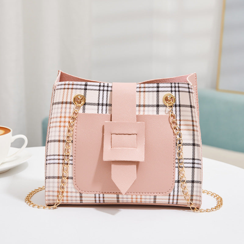 Korean Version Of The Western-style Plaid One-shoulder Messenger Bag