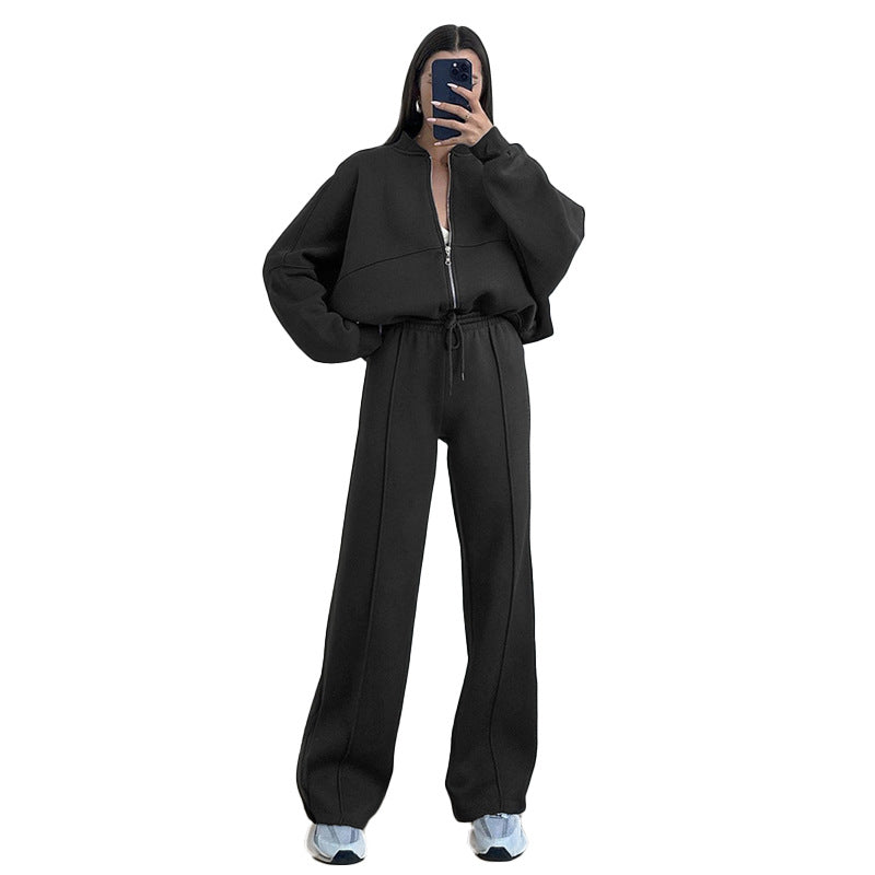 European And American Women's Clothing Suit Fashion Solid Color Casual Loose