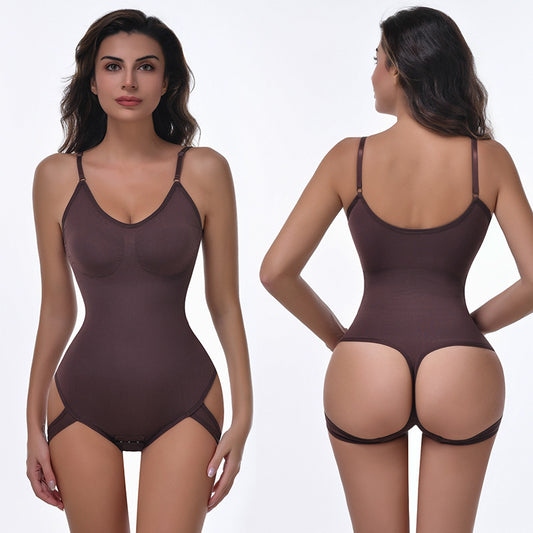 Body Shaping Belly Contraction Sling T-back Large Size Hip Lifting Jumpsuit