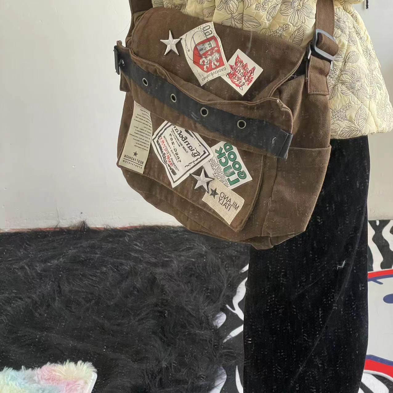 Autumn Vintage American Patch Distressed XINGX Crossbody Bag