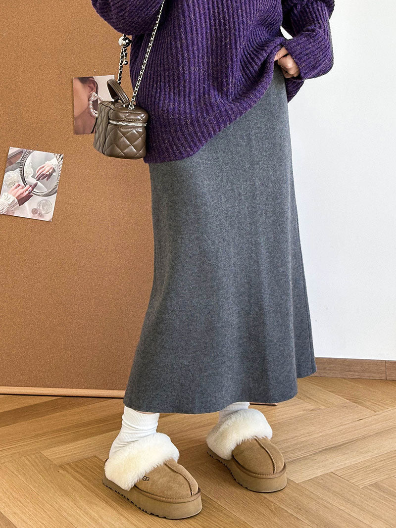 Winter Korean Style A- Line Skirt Slim Fit Slimming And Fashionable