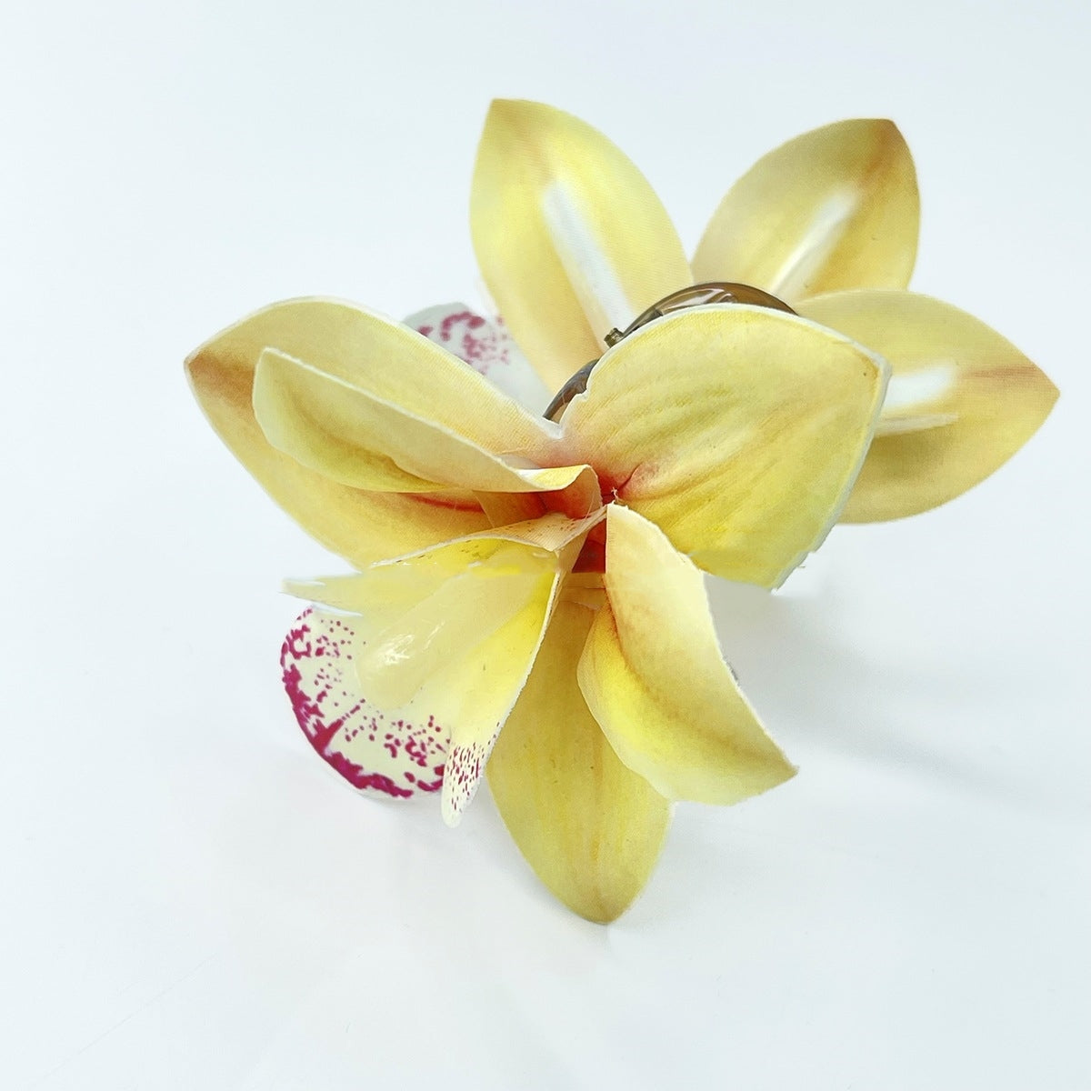 Double Orchid Barrettes Bohemian Vacation Style Hairpin