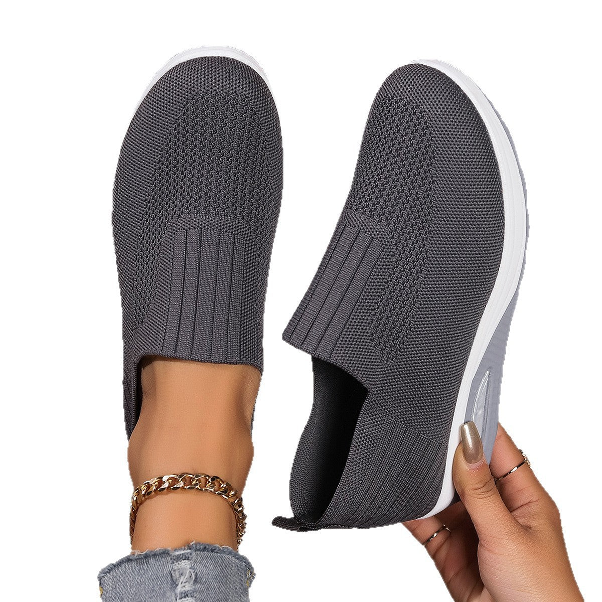 Fashionable Versatile Simple Plus-size Slip-on Casual Women's Shoes