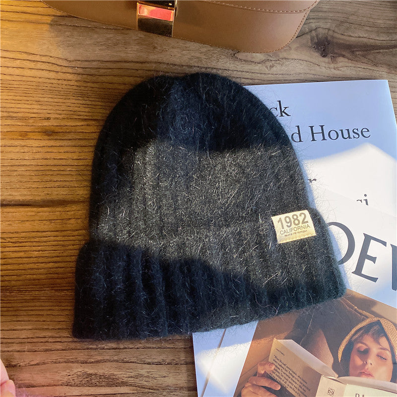 Solid Color Digital Ins Knitted Hat For Warmth