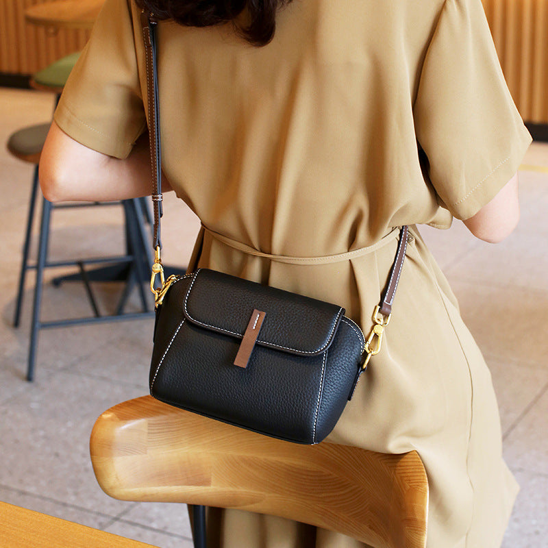 Women's Fashionable And Versatile Head Layer Cowhide Shoulder Crossbody Bag
