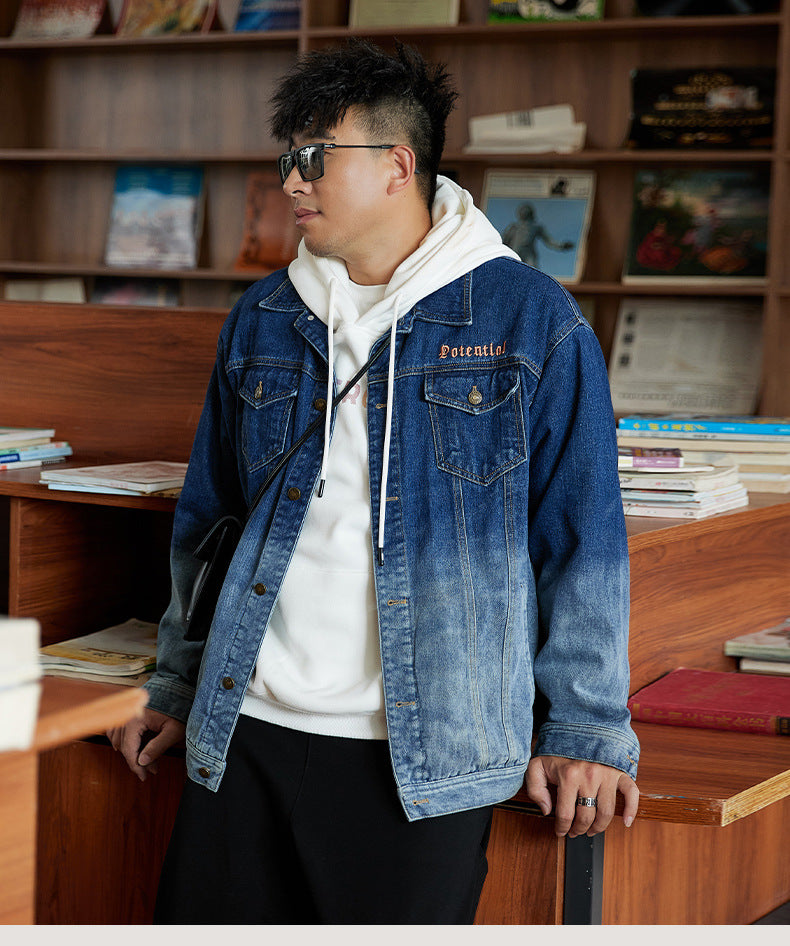 Fashion Trend Gradient Denim Jacket
