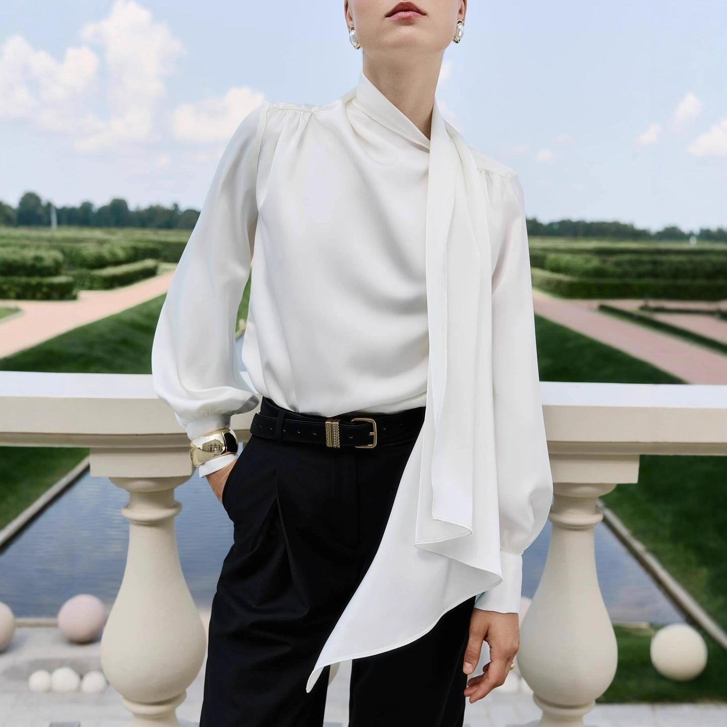New French-style Elegant Ribbon Blouse Shirt For Women