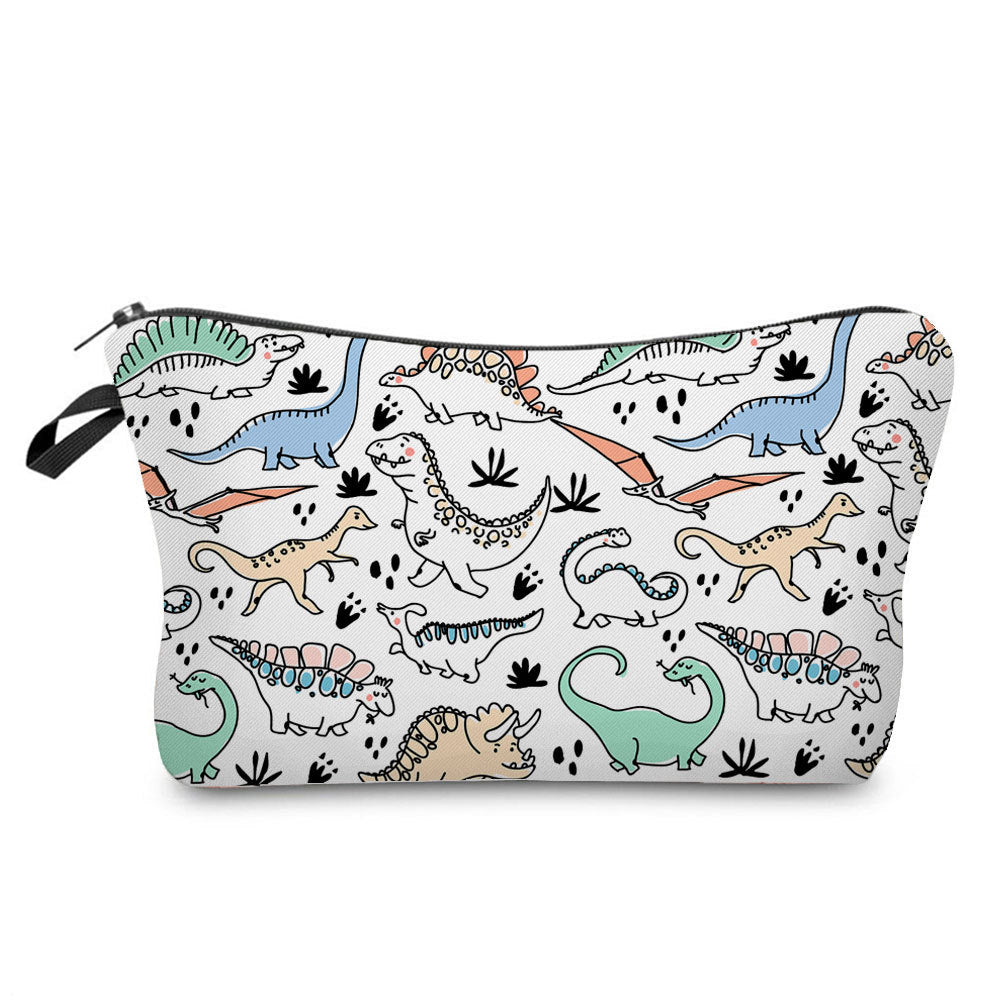Cartoon Dinosaur Print Makeup Bag