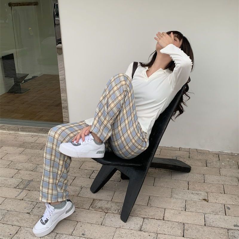 Winter Christmas Leopard-Print Shearling Plaid Pants