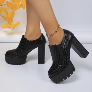 Women's Plaid Lace-up Fashion High Heels