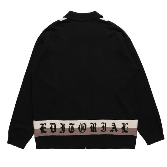 Jacquard Pentagram Lapel Knit Sweater Jacket Men's