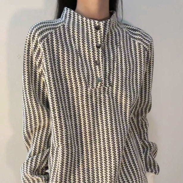 Women's Long-sleeved Stand Collar Coat