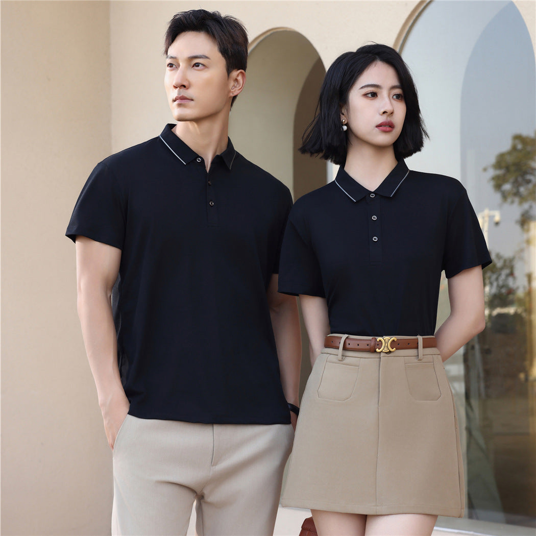 Combed Tight Mercerized Cotton Silver Polo Shirt