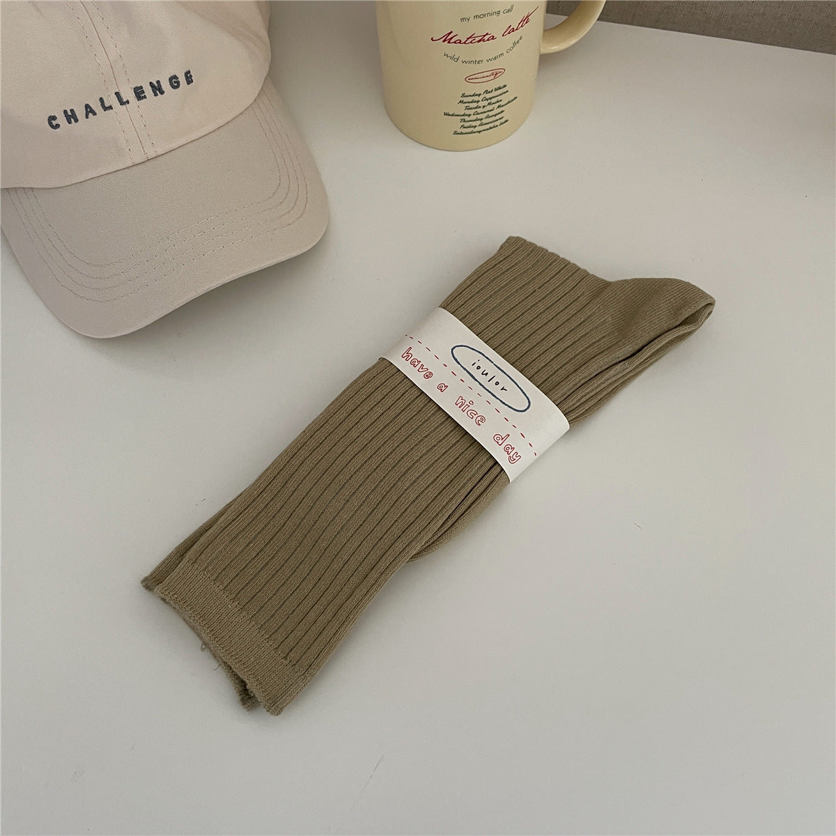 New Solid Color Thick Strip Stockings