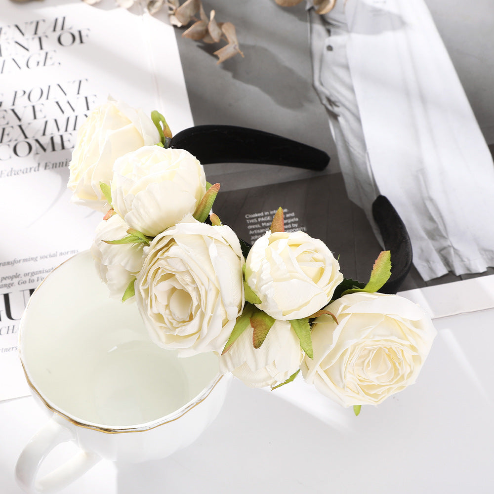Rose Head Hoop Sen Female Wreath Bride Jewelry