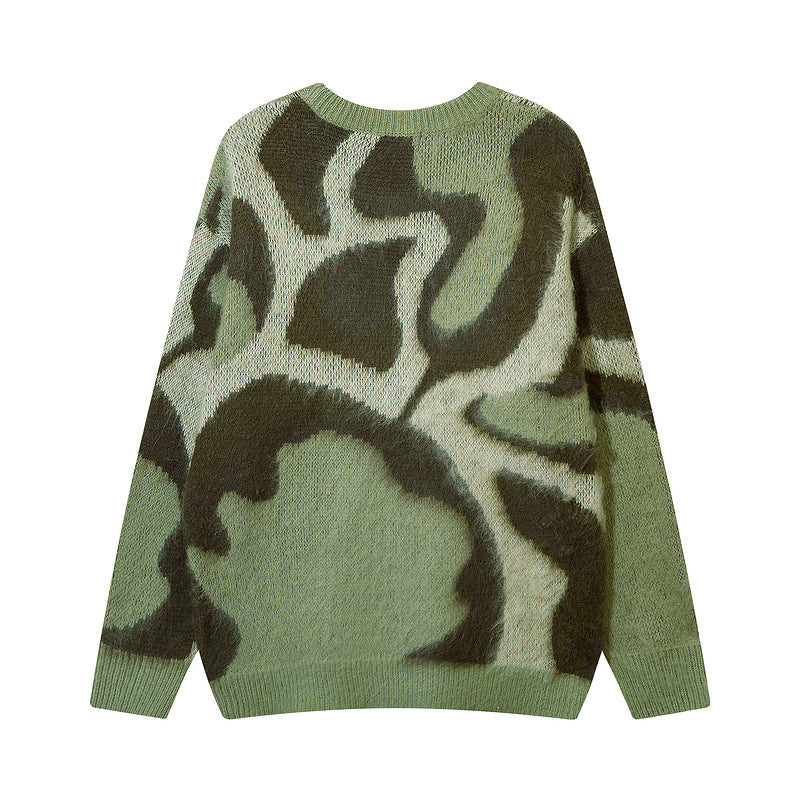 Ins Street Trend Contrast Color Couple Knitted Loose Sweater