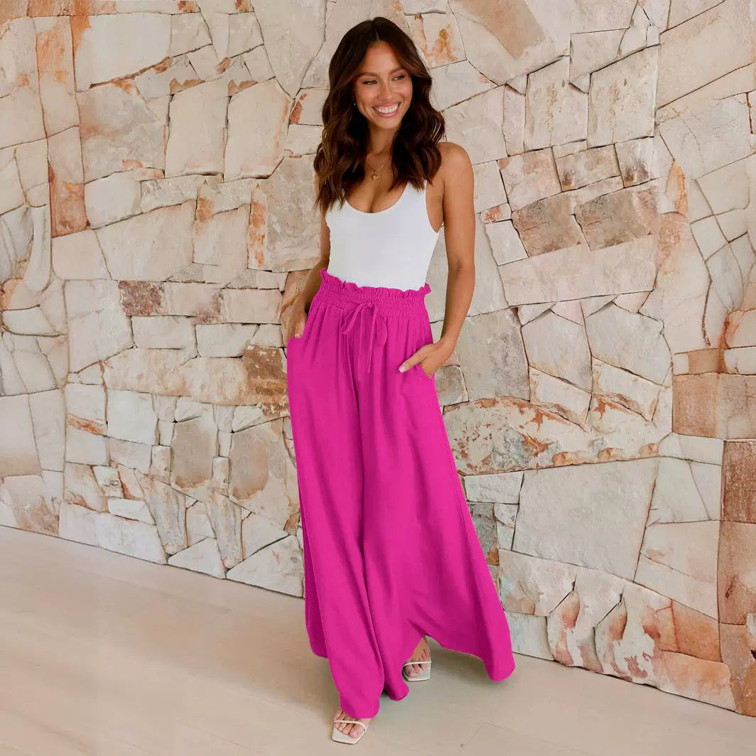 Løse sommerbukser til kvinder – draperet casual stil