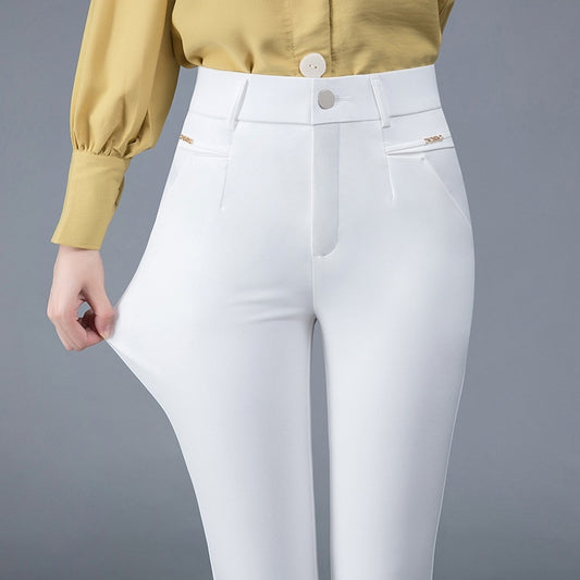 Women's Casual Trousers Korean Style Versatile High Waist Stretch Slimming Long Skinny Pants