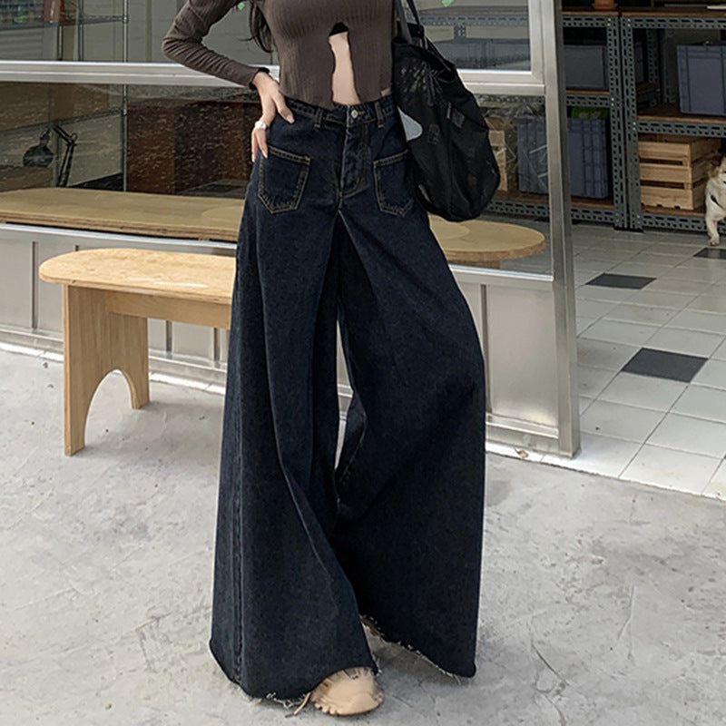 Dame-retro-jeans med høj talje og smal pasform