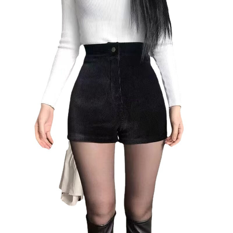 Women's High Waist Wide Leg Corduroy Shorts