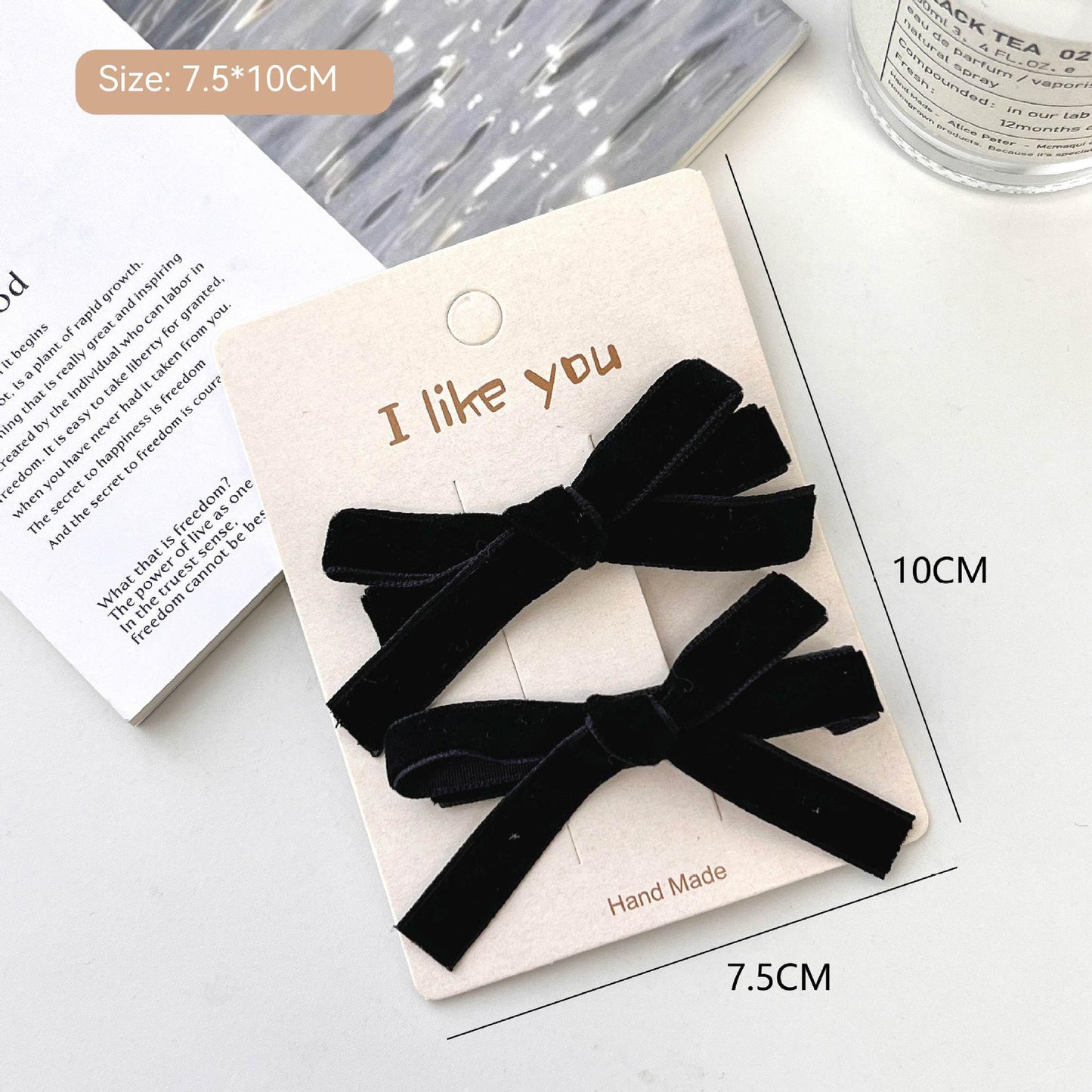 Simple Elegant Girl Velvet Bow Hair Clip Headdress