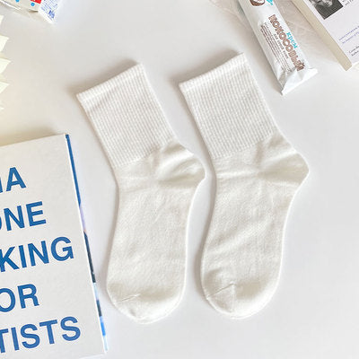 White Lolita Lace Socks Women's Mid Tube Cotton