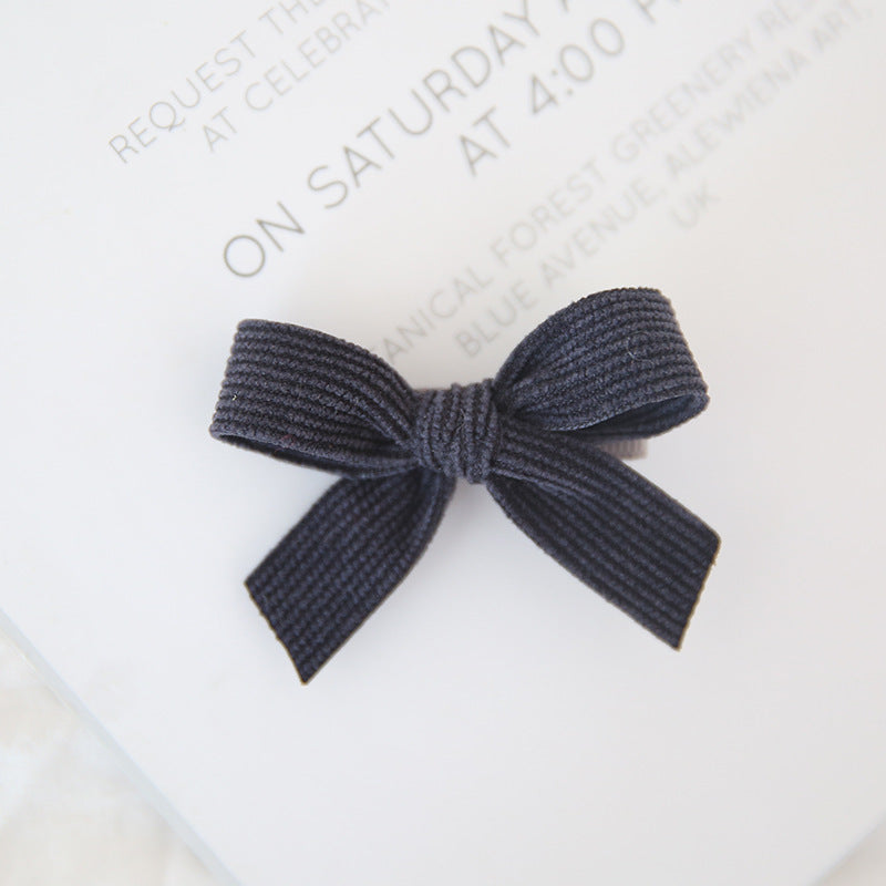 Baby Spring Autumn And Winter Corduroy Bow Hairpin 1pc