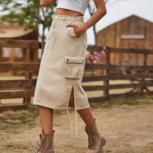 Women's New Denim Lace-up Skirt Casual