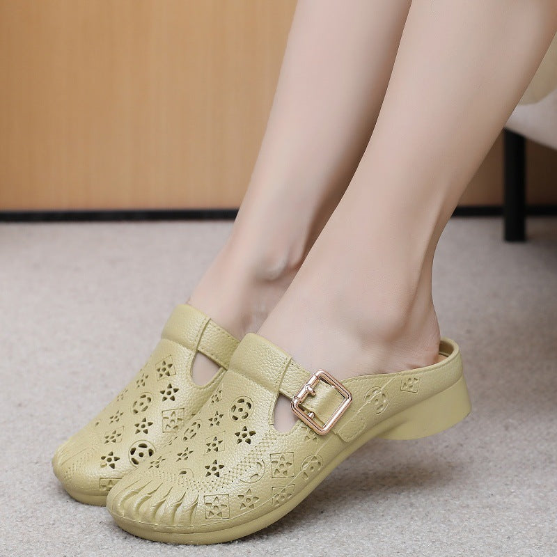 Slippers Semi-toe Box Home Women's Outer Platform Sandals