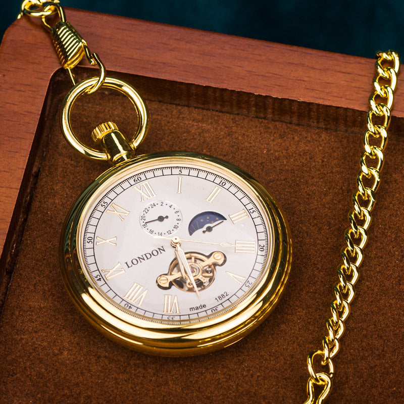 Starry Sky Open-Back Mechanical Pocket Watch