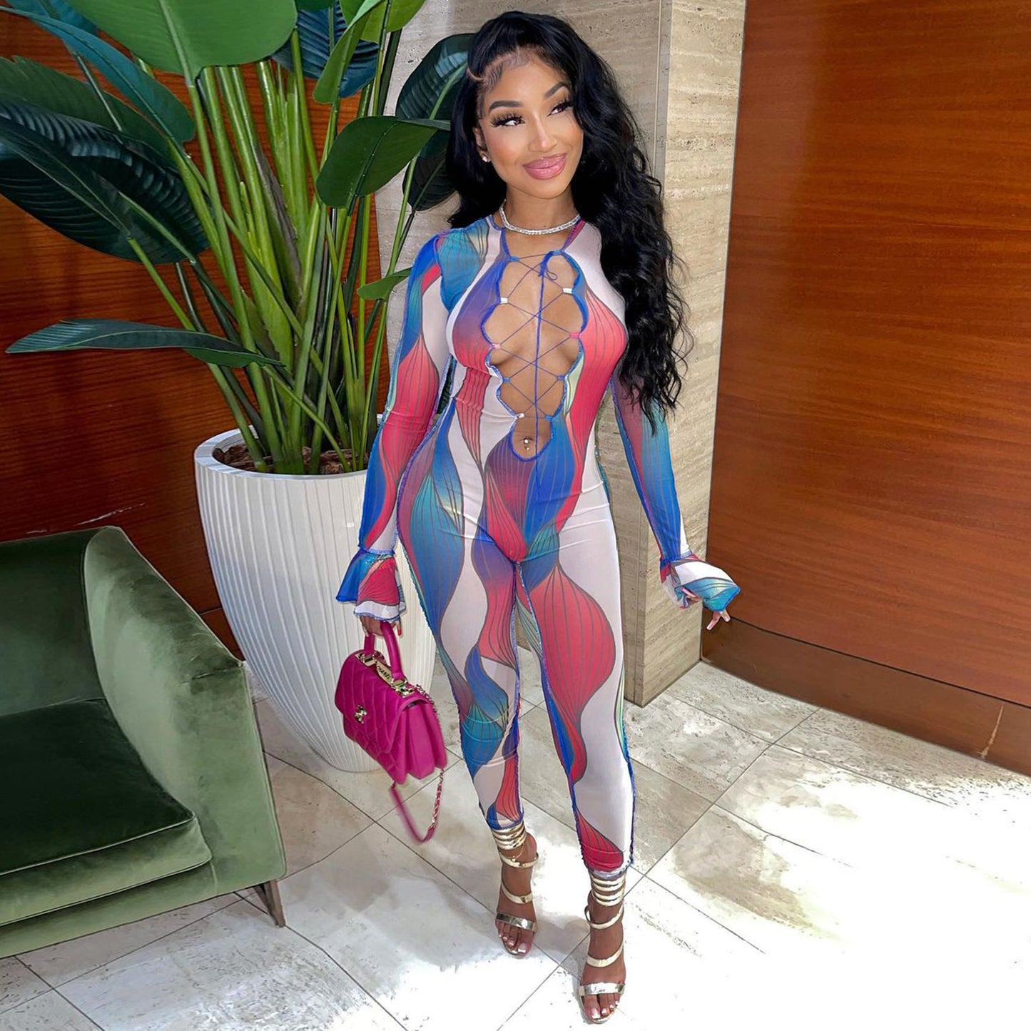 Women's Fashion Printed Jumpsuit