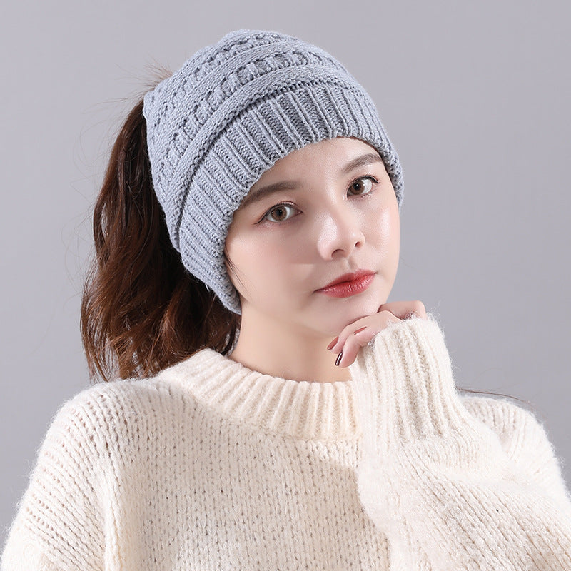 Winter New Warm Empty Top Knitted Woolen Hat
